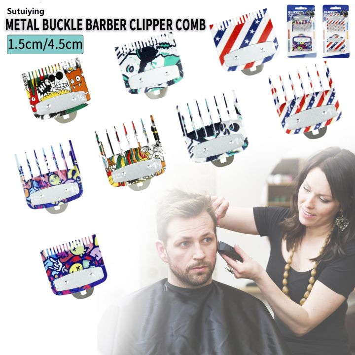 Sutuiying NEW 2PCS Barber Clipper Limit Combs Professional Hair Cutting Guide Hot Selling Comb Universal Hair Clipper Guards Attachment Salon Tools