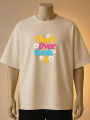Don’t Overthink It Printed T-Shirt – Brown, Cream, Maroon, Blue, White, Black. 
