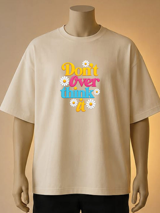 Don%E2%80%99t%20Overthink%20It%20Printed%20T-Shirt%20%E2%80%93%20Brown,%20Cream,%20Maroon,%20Blue,%20White,%20Black%20-%20Image%205
