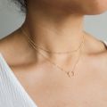 1 Pcs Golden Double Layer Choker Necklace For Women - Golden Beads & Circle Double Layer Choker Necklace For Casual, Professional & Partywear - Best Gift ever For Women, Girls, Teens & Kids. 