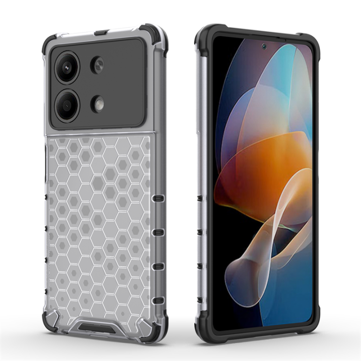 Case%20For%20Xiaomi%20Poco%20X6%20Neo%205G%20Transparent%20Honeycomb%20,%20%5BAnti-Scratch%20Hard%20PC%20Back%20Back%20+%20Soft%20TPU%20Bumper%5D%20%20Shockproof%20Cover%20Xiaomi%20Poco%20X6%20Neo%205G%20-%20Image%203