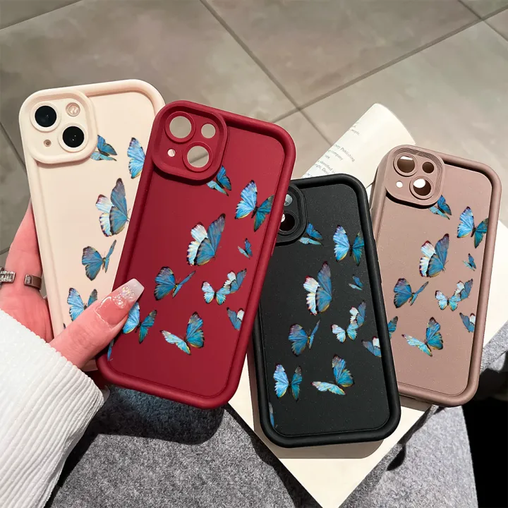 Hontinga%20for%20OPPO%20A58%204G%20Back%20Cover%20Blue%20Butterflies%20Pattern%20Ladder%20Soft%20Camera%20Protection%20Rubber%20Phone%20Case%20-%20Image%203