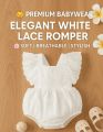 Premium White Lace Baby Romper – Soft & Stylish Summer Outfit for Girls. 