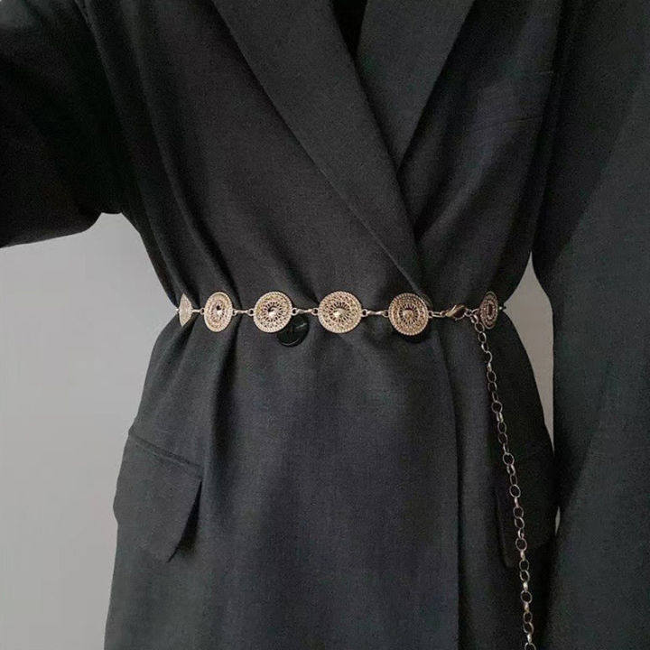 Bohemian Style Adjustable Waist Chain Belt Vintage Openwork Body Jewelry for Women