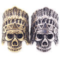 【Mega Sale】RG238 Vintage Men's Titanium Steel Trendy Men's Steel Ring Feather Ghost Head Ring. 