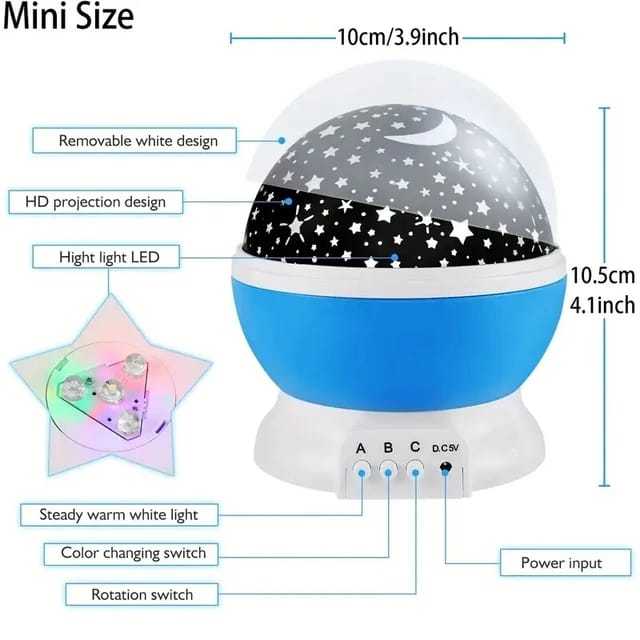 Cizzy Night Light Star Lamp Starry Sky Projector| Galaxy Projector Starry Sky Rotating LED Night Light| 360° Rotation LED Star Light Lamp Table Night Lamp with 8 Color Lights Projection