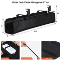 Under Desk Cable Management Tray Cable Management Box 27.5" - Clamp on Wire and Cable Organizer for Storage and to Hide Cords for Home Office. 
