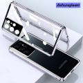 Ashunqiwen Camera Protection CaseFor Samsung Galaxy S24 Ultra Plus S23FE S23 Plus S23 Ultra Samsung S 23 S23Plus S 23+ S 23 5G Double Sided Glass Casing Flip Phone Case Magnet Metal Bumper Full 360° Protection Hard Cases Cover. 