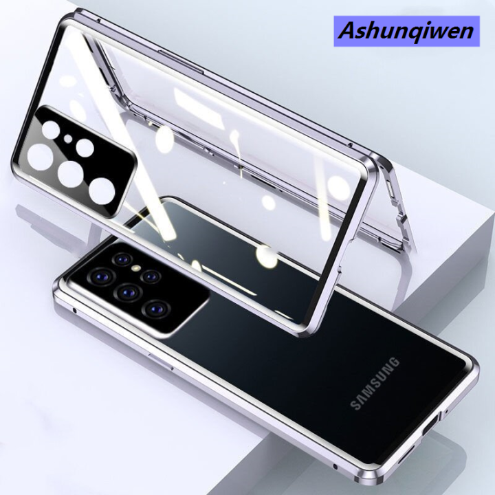 Ashunqiwen%20Camera%20Protection%20CaseFor%20Samsung%20Galaxy%20S24%20Ultra%20Plus%20S23FE%20S23%20Plus%20S23%20Ultra%20Samsung%20S%2023%20S23Plus%20S%2023+%20S%2023%205G%20Double%20Sided%20Glass%20Casing%20Flip%20Phone%20Case%20Magnet%20Metal%20Bumper%20Full%20360%C2%B0%20Protection%20Hard%20Cases%20Cover%20-%20Image%207