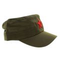 New China Chairmen Mao Red Star Pattern Flat Top Cotton Fabric Army Cap Hat. 