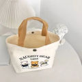 Canvas Bag Small Versatile Handbag Female Student Lunch Box Bag Simple Tote Bag Office Worker Lunch Bag LUKE. 