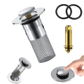 JAERBEE -Up Sink Drain Strainer with Removable Stainless Steel Strainer Basket Catch, Sink Stopper Replacement,. 