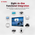 Vartex Flat panel display Smartboard: 75-Inch Interactive Display with Android 14, Octa-Core Processor, 8GB RAM, 128GB ROM, Bluetooth 5.0, Dual-Band Wi-Fi, and 8-Array Microphone for Classrooms & Offices. 