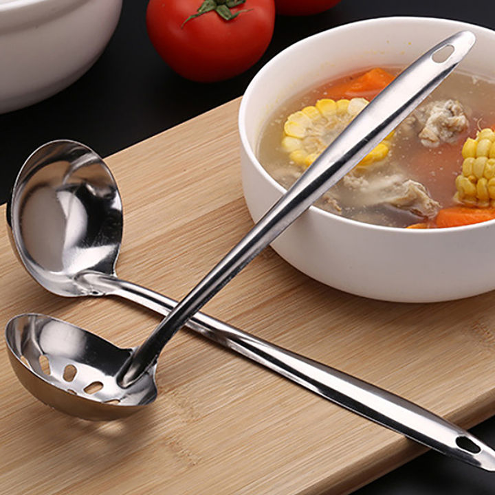 Korean Stainless Steel Thickening Spoon Creative Long Handle Hotel Hot Pot Spoon Soup Ladle Home Kitchen Essential Tools Kengding