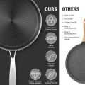 Thickened Stainless Steel Crepe Pan Non-Stick Honeycomb Coating Frying Pan Pizza Tray Kitchen Cookware 26/28cm Pancake Egg Pan All Stoves. 