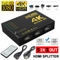 HDMI Switch 5 In 1 | Intelligent 5-Port HDMI Switch | Supports 4K | Full HD1080p | 3D with IR Remote Video switcher | Excellent Quality. 