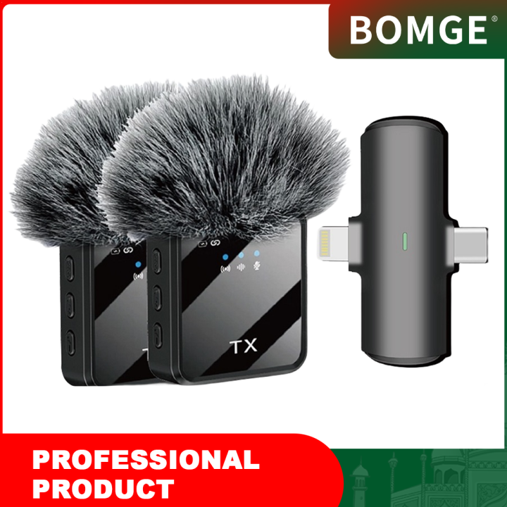 oidesu mobile phone laptop lavalier microphone with omnidirectional sound reception, intelligent noise reduction and 2.4GHz5.2 connection, HD LED display