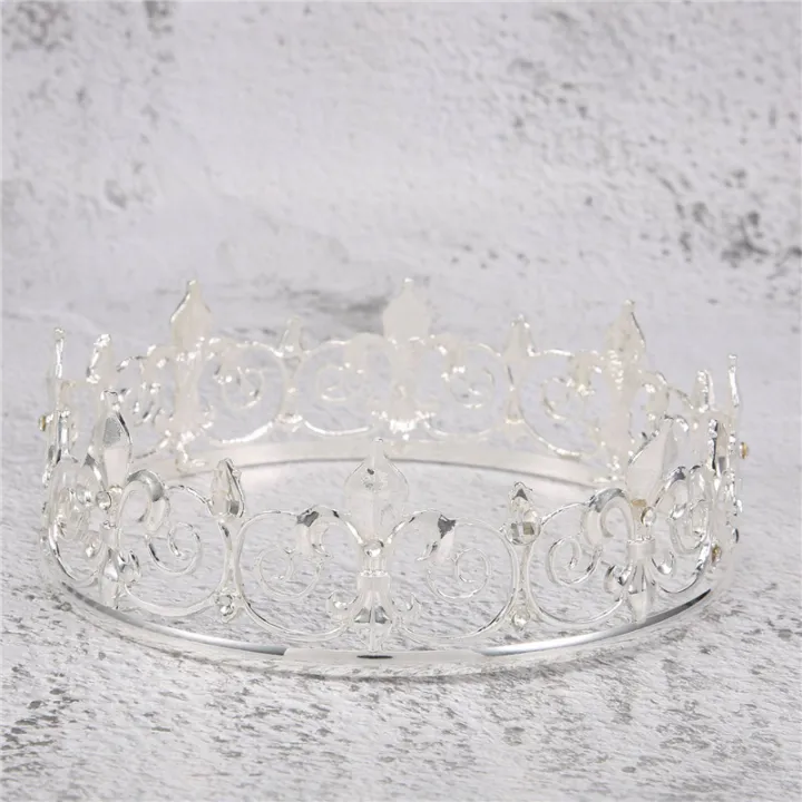 FORIDE%20Royal%20Crown%20for%20Men%20-%20Metal%20Prince%20Crowns%20and%20Tiaras,%20Full%20Round%20Birthday%20Hats,Medieval%20Accessories%20(Silver)%20-%20Image%2010