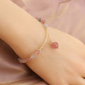 【Mega Sale】Natural Tourmaline Female Korean Style Cute Mori Style INS Crystal Bracelet Design Bracelet. 