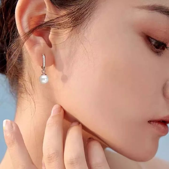Classic Pearl Jhumka Earrings for Women - 2cm Drop Length, 10mm Beads (2.5g) - Elegant Metal and Glass Design