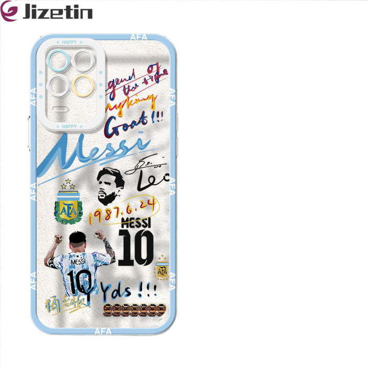 Jizetin for Realme 8 5G Back Cover Transparent Football Star For Boys Soft Phone Case