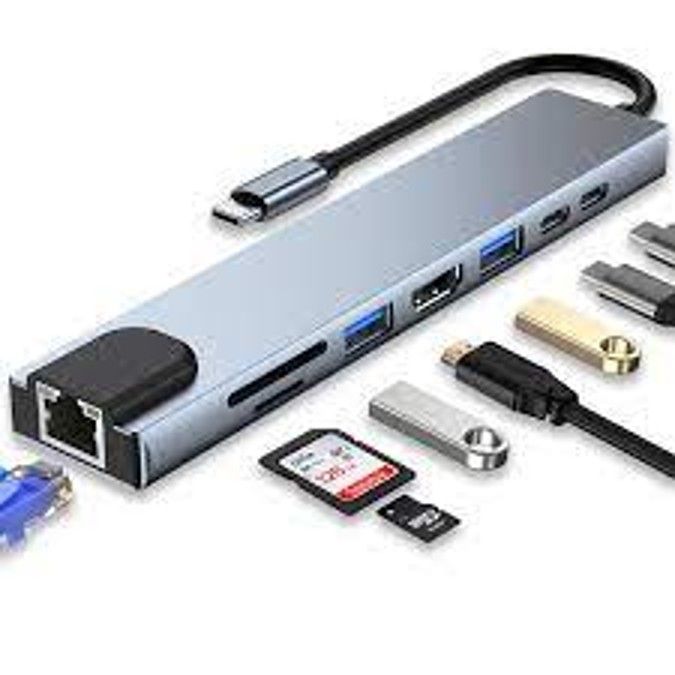 USB C HUB, 8 in 1 USB C Adapter with 4K HDMI