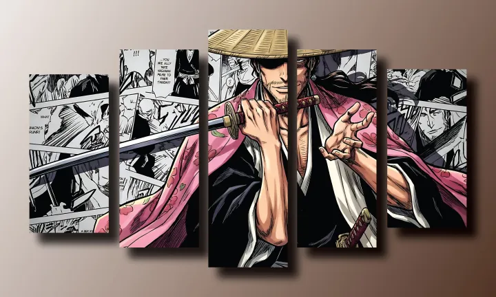 Bleach%20Shunsui%20Ky%C5%8Draku%20Canvas%20Wall%20Art%20%E2%80%93%20Anime%20Manga%20Wall%20Decoration-5%20Piece%20-%20Image%203