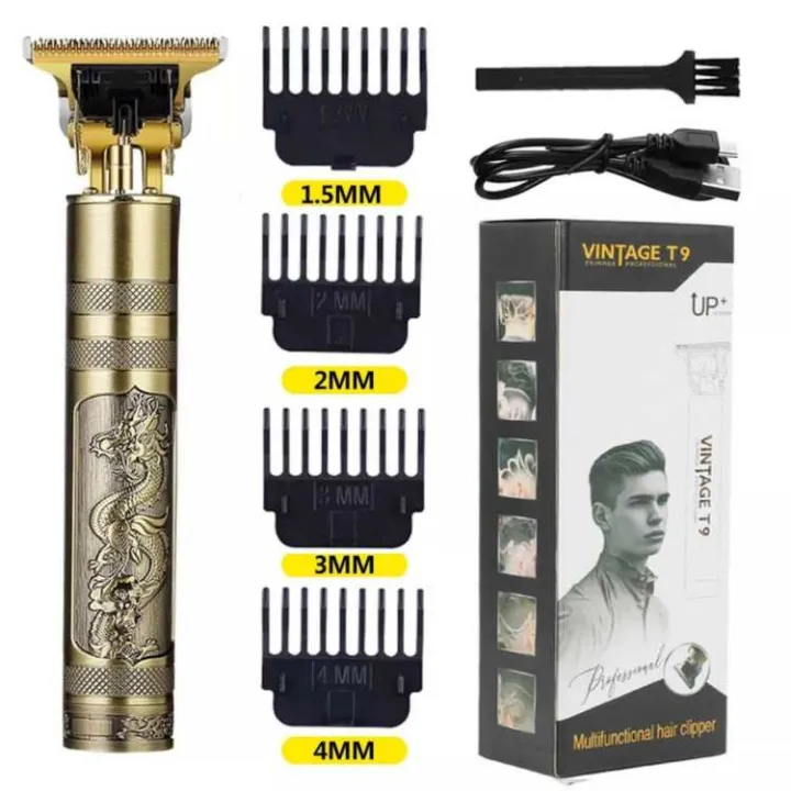 Vintage%20T9%20Full%20Alloy%20Metal%20Body%20USB%20Rechargeable%20Professional%20Hair%20Trimmer%20Beard%20Shaver%20Clipper%20With%204%20Limit%20Comb%20-%20Image%206