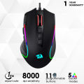 Redragon M612 Predator RGB Mouse with 11 Programmable Buttons and 8000 dpi. 