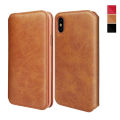XUNDD GRA SERIES LEATHER FLIP CASE CARD SLOTS FOR IPHONE X BROWN COLOR. 