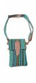 Cotton & AF Leather Mobile Phone Shoulder Bag | Unisex Crossbody Phone Pouch with Zipper Pocket | Stylish Eco-Friendly Everyday Bag (Multiple Colors). 