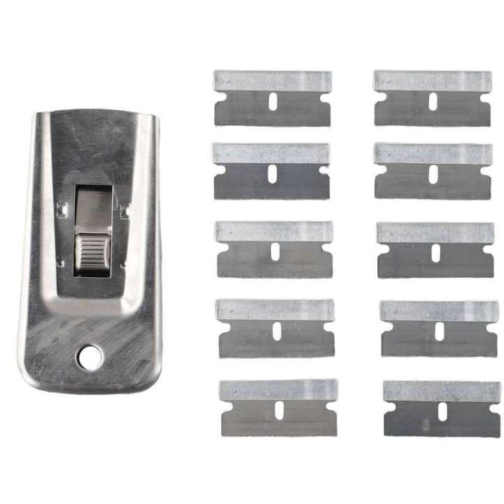 Multi-Purpose Spatula Glass Ceramic Hob Scraper Cleaner Remover Steel Cleaning Tool With 10 Blades