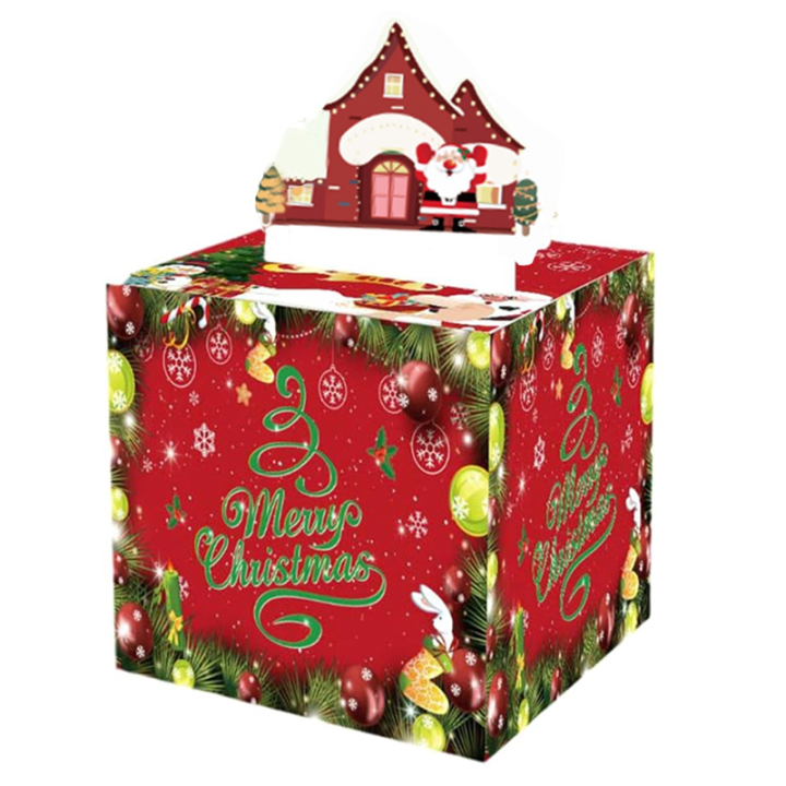 Christmas Box Fun Cash Gift Christmas Money Box Set Kit with 30 Transparent Bags, Perfect Surprise for Kids & Adults