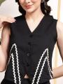 Classic Black Cotton Flex Sleeveless CoOrd Set for Women By Sapnaaz Fashion. 