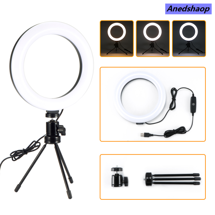 Anedshaop%20%E3%80%90New%20Arrivals%E3%80%9118CM%20Dimmable%20Photography%20LED%20Selfie%20Ring%20Light%20Camera%20Phone%20Original%20Ring%20Lamp%2010%20inch%20With%20Table%20Tripods%20For%20Makeup%20Video%20Live%20Studio%20-%20Image%204