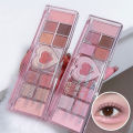 Cosmetic Eyeshadow Matte Natural Pink 12 Colors Love Eyeshadow Palette Cool Tone Low Saturation Tray Brown Korean Cosmetics. 