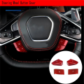 For C8 2020-2022 Car Steering Wheel Panel Cover Real Hard Carbon Fiber Sticker Interior Trim Replacement A. 