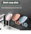 【Glezza】Soap Holder For Bathroom Kitchen Shell Shape Wall Mount 360 Rotatable. 