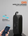Kisonli Q9S 16W Portable BT Speaker | Wireless Speaker |  High Bass | Phone Bracket | 5 Hours Playtime | Splash-Proof | USB/AUX/TF/FM Support. 