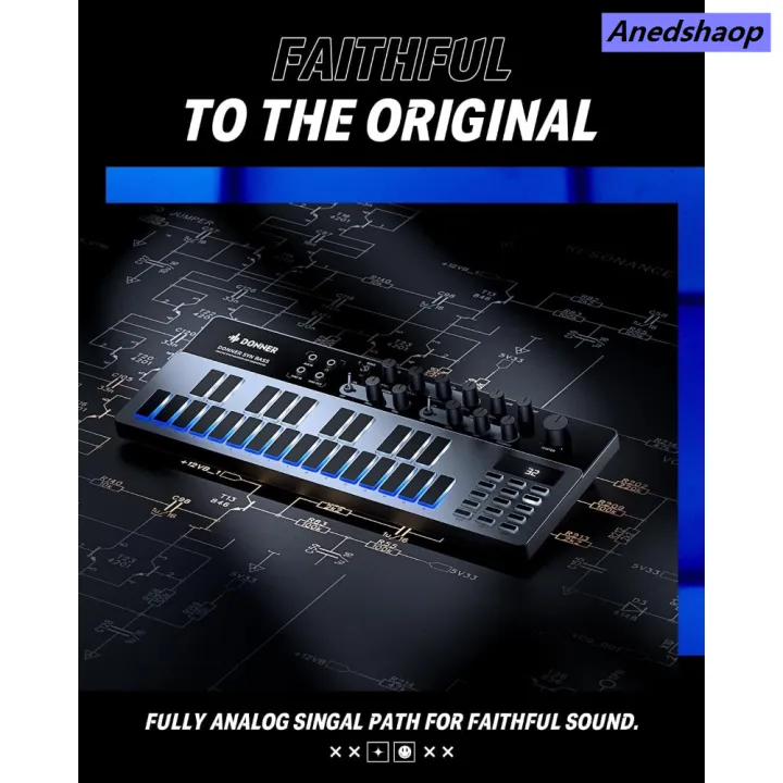 Anedshaop%20Analog%20Bass%20Synthesizer%20and%20Sequencer,%20Donner%20Essential%20B1%20with%20New%20style%20Intuitive%20User%20Interface,%20128%20Patterns%20Memory,%20Saturation%20-%20Image%204