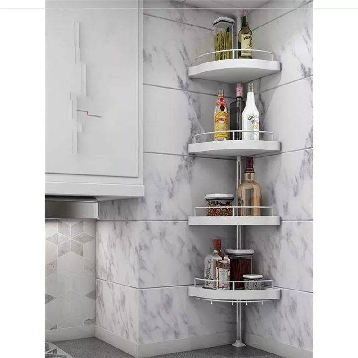 No Tools 4 Tier Multi Use Rack Corner Shelf BOS