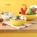 Stainless Steel Salad Mixing Bowl Kitchen Gadgets Large Capacity  Vegetable Storage Bowls Yellow/white with Scale Egg Beating Bowl Ramen. 