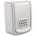 NAMUNY Key Lock Box Wall Mounted 4 Digit Combination Lock Box for House Key Weatherproof Security Key Storage Lock Box Silver. 