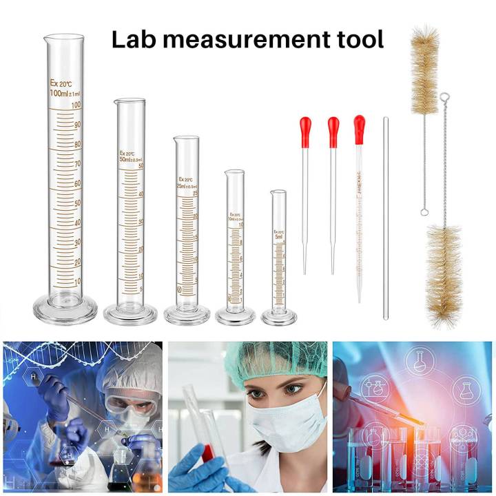 The Graduated Rods Sojhoop Glass Graduated Measuring Cylinders Set,Premium Borosilicate ...