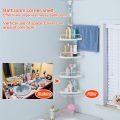 No Tools 4 Tier Multi Use Rack Corner Shelf Holder Shelves Adjustable Storage Space Saver Organizer Kitchen Bathroom Toilet 260cm Max Height. 