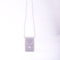 Internet Hot Dyed Gray Triangle Buckle Mini Lipstick Pack Small and Lightweight Hand-Woven Crossbody Bag. 