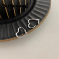 Sutuiying Simple Design Silver Color Hollow Heart Hoop Earrings For Women New Brand Fashion Ear Cuff Piercing Vintage Earring Gift. 