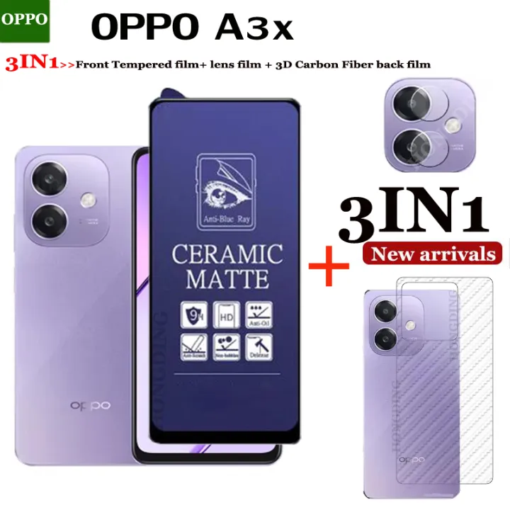 BLKNAIM%203in1%20OPPO%20A3X%20Full%20Cover%20matte%20ceramic%20film%20Screen%20Protector%20For%20OPPO%20A3X%20ceramic%20Glass%20Tempered%20Glass%20lens%20film%20Carbon%20fiber%20back%20film%20-%20Image%204
