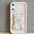 Case for iphone x s iphone xr iphone xs max phone casing back cover Softcase Silicone shockproof Cover new design aesthetic Rotatable mirror Cute Bear with holder JTXXZJ01. 