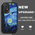 FELMYST for Xiaomi 12 Lite 5G Back Cover PU Leather Oil Painting Print Soft Silicone Edge Phone Case. 